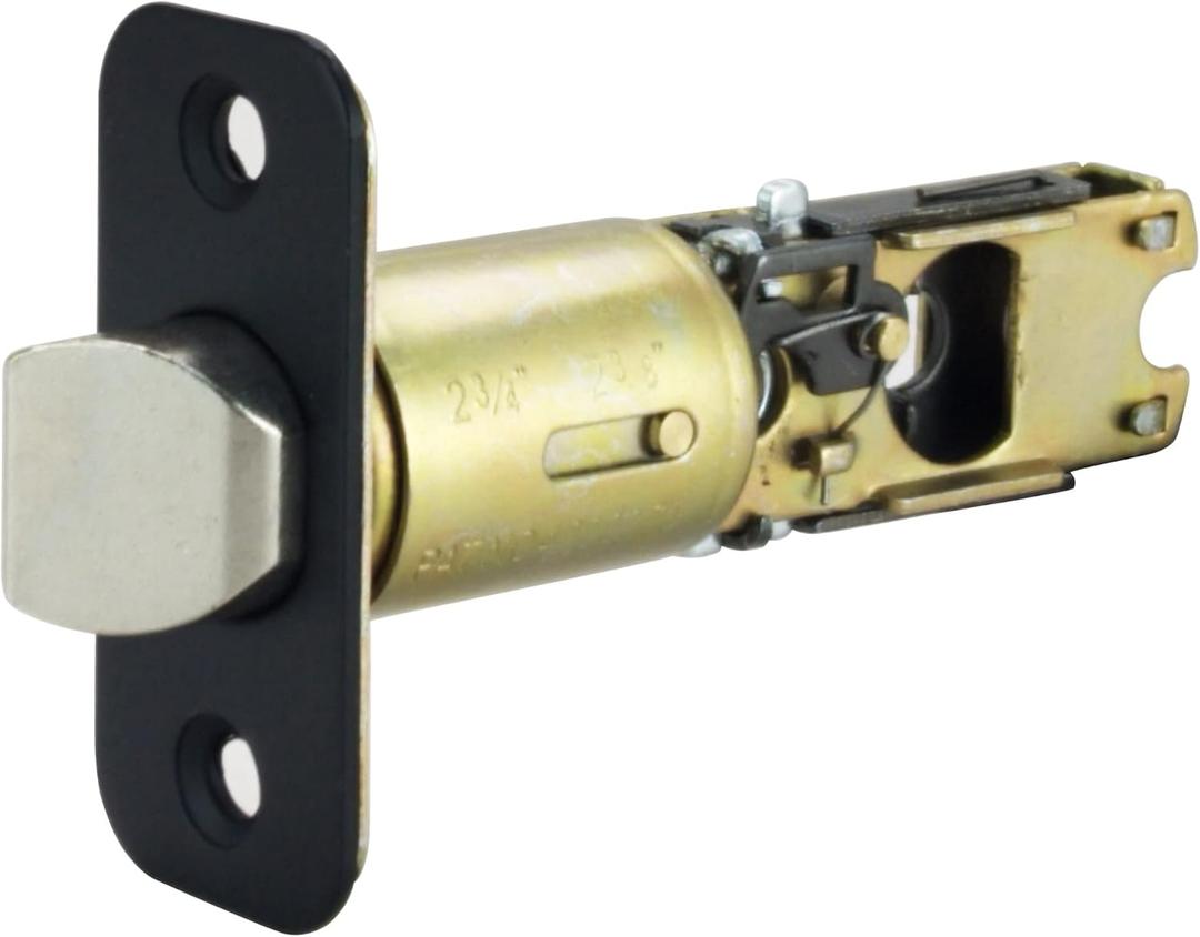 Design House 779314 2-Way Adjustable Round Corner Passage Latch Matte Black