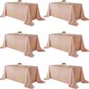Fitable Rose Gold Sequin Tablecloth for Parties - 6 Pack, 60x120 Inch - Sparkle Glitter Rectangle Tablecloth for 8 Foot Tables, Party Table Overlays for Wedding Baby Shower Photography