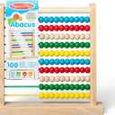 Melissa & Doug Abacus Classic Wooden Toy with 100 Beads - Preschool Learning Activities and Math Games for Kids, Homeschool Essentials for Ages 3+