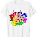 Artist Paint Palette And Brushes Art T-Shirt, White, Size Large