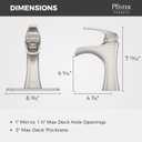 Pfister Jaida Single Handle Waterfall Bathroom Sink Faucet 3 Hole with Spot Defense Brushed Nickel Finish and Push & Seal Drain for Vanity Installation LF042JDGS