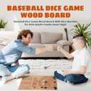 Baseball Dice Board Game for Kids Adults Gift Wooden Fun Baseball Board Game with dice for Game Nights, Parties,Holiday Gatherings