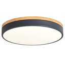 Yiisem Dimmable Wood LED Flush Mount Ceiling Light, 5CCT 2700K-6000K Selectable Modern Round Close to Ceiling Lighting Fixtures, Minimalist Grey Ceiling Lamp for Living Room, Bedroom, Laundry Room