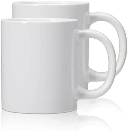 20oz sublimation Blank large Mugs and Big handle set of 2 Professional Grade Mugs White Coated Ceramic Cup for Coffee Tea or DIY Gifts (20oz)