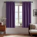 Deconovo Blackout Curtains, Thermal Insulated Rod Pocket Window Drapes, Noise Reducing, Oeko-TEX Certified, Room Darkening Curtains for Bedroom/Living Room, 2 Panels, Purple Grape, 42W x 63L