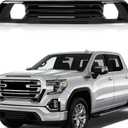 Partsflow Front Lower Grill Gloss Black Filler Grille Compatible With 2019 2020 2021 2022 GMC Sierra 1500 AT4 Denali style 84176747