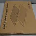 ROTTAY Baking Sheet with Rack Set (2 Pans + 2 Racks), Stainless Steel Cookie Sheet with Cooling Rack, Nonstick Baking Pan, Warp Resistant & Heavy Duty & Rust Free, Size 16 x 12 x 1 Inches