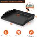 Onlyfire Universal Cast Iron Cooking Griddle, Nonstick Coating Griddle Flat Top Grill Plate with Extra High Sidewalls for Charcoal, Gas Grills and Range Oven, 18.5" x14"