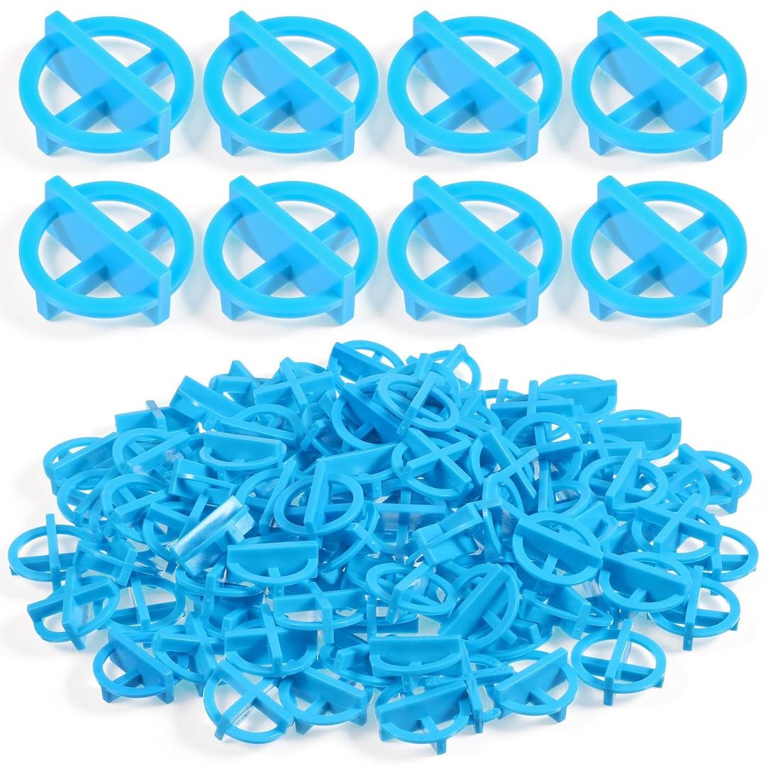 500 Pcs 1/8 Inch (3mm) Tile Spacers, Reusable Plastic Cross Tiles Spacer Blue Removable Wall Floor Leveling Clips for Various Types of Tile Leveling