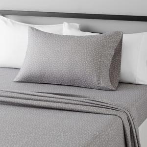 Amazon Basics Lightweight Super Soft Easy Care Wrinkle Free Microfiber 3 Piece Bed Sheet Set with 14-Inch Deep Pockets, Twin, Gray Arrows, Printed, Kids, Men & Women Bedding