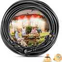 Misters for Outside Patio, 50 FT Misting System for Cooling Outdoor, Mister System for Outside Patio Producing Water Mist in Backyard, Trampoline, Porch, Deck, Umbrella, Garden (Black)