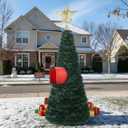 Mailbox Christmas Tree DIY Artificial Christmas Mail Box Swags Includes Metal Hexagonal Bracket 262.5 Ft Xmas Garland Xmas Star Topper for Home Outdoor Mail box Holiday Decor