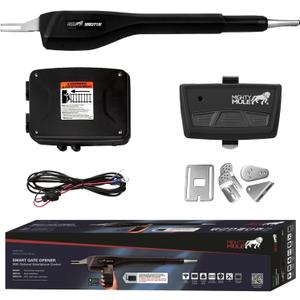 Mighty Mule MM371W Automatic Gate Opener, Smart and Solar Ready, Includes Gate Opener Remote and More-Up to 16ft Long or 550lb, Black, 1 Gate Opener Kit