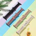 Slim Silicone Bands Compatible with Apple Watch Band, Women Floral Breathable Braided Lace Thin Sport Strap Replacement Wristbands iWatch, Size: 44/45/46/49/42mm(series 3 2 1)