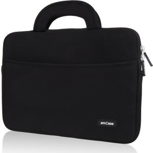 amCase Chromebook Case-11.6 to 12 inch Neoprene Travel Sleeve with Handle-Black