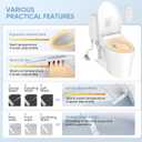 LEIVI Electric Bidet Toilet Seat with Wireless Remote and Side Panel, Multiple Spray Modes, Adjustable Heated Seat, Warm Water and Air Dryer, Auto LED Nightlight, Elongated, Oval 