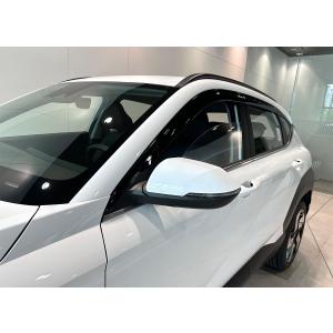 Smoke Tinted Side Window Visor Sun Rain Vent Guard 6p Compatible with 2024 2025 2026 KONA