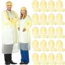 Xuhal 25 Set Disposable Isolation Gowns Set PPE Gowns Disposable and Non Woven Bouffant Caps with Elastic Cuffs for Labs Home Isolation Beauty Agencies Food Service, Unisex Adult (Yellow)