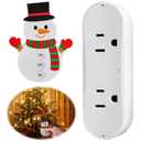 [Upgraded Timer] Wireless Remote Switch for Christmas Tree Lights,Snowman Wireless Remote with Electrical Outlet,Electrical On/Off/Timer Controller for Holiday Lighting from 82 Feet Away