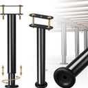 2 Pcs Adjustable Bed Frame Center Support Legs, Heavy Duty Cold Rolled Steel Bed Slat Support Legs With Wider Base, Bed Frame Leg Replacement, Furniture Support Reinforcement Kit, Height 7in To 12.6in