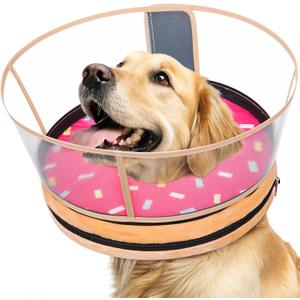 Sponge Dog Cone After Surgery, No Inflation Required Dog Donut Collar to Stop Licking, Inflatable Cone Alternatives for Large Pets, Soft Recovery Collar with Protective Shield (Donut, XL)