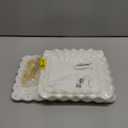 PinCute 5 Pcs Dessert Table Display Set - 2 X Cupcake Stand Holder/Cup Cake Tier Tower & 3 X Serving Tray Combo for Tea Party, Birthday, Baby Shower (Wave Square)