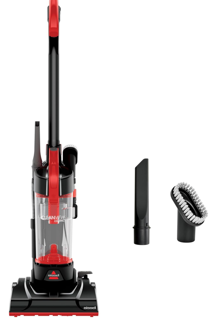 Bissell CleanView Compact Upright Vacuum, Fits in Dorm Rooms & Apartments, Lightweight with Powerful Suction and Removable Extension Wand, 3508