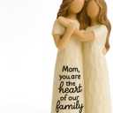 Elegant Mother and Daughter Figurine  5.7 Tall Resin Sculpture with Hand-in-Hand Pose, Rustic Crackle Finish, Meaningful for Mom Mothers Day, Birthday (Mom-Dau)