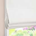 White Cordless Roman Shades, Classic Premium Blackout Roman Window Shades, Custom Washable Fabric Roman Shades for Any Room Setting (1 Piece)