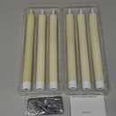 GenSwin Flameless Ivory Taper Candles Flickering with 10-Key Remote, Battery Operated Led Warm 3D Wick Light Window Candles Real Wax Pack of 6, Christmas Home Wedding Decor(0.78 X 9.64 Inch)