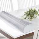 Vicwe 40x 90 Inch Clear Table Cover Protector,1.5 mm Thick Single-Sided Frosted Clear Desk Pad Mat, Rectangle Waterproof Table Top Protector, Scratch Proof and Easy Cleaning for Dining Room Table