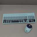 FD Wireless Keyboards and Mouse Combo - 2.4GHz USB Cordless, Cute Wireless Keyboard Round Keys, Quiet and Slim Set for Laptop, Computer, TV and Mac - Indigo Blue Colorful