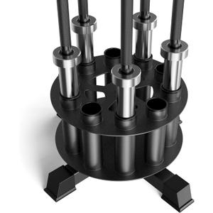 EVERYMATE Vertical Barbell Rack - Heavy-Duty Steel Organizer, Barbell Holder Floor Stand, Fits 2" Olympic Bars with Scratch-Resistant Inserts, Space-Saving for Home/Garage/Commercial Gym