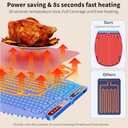 HVMKSR Electric Warming Mat for Food – Extra Large Silicone Food Heating Pad with 9 Temp Levels, 6H Timer, Child Lock | Food Warming Mat for Countertop, Buffet, Parties, Kitchen Use(Blue)
