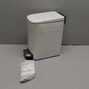 TrashAid Slim Bathroom Trash Can with Lid Soft Close, 6 Liter/1.6 Gallon Stainless Steel Small Garbage Can with Removable Inner Bucket, Step Pedal, Slim Wastebasket for Toilet, Office, Bedroom, White