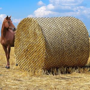 6x6ft Round Bale Hay Net for Horses, Large Thick & Durable Nylon Knotless Slow Feeder Hay Nets for Horses and Goats Healthier Feeding Solution