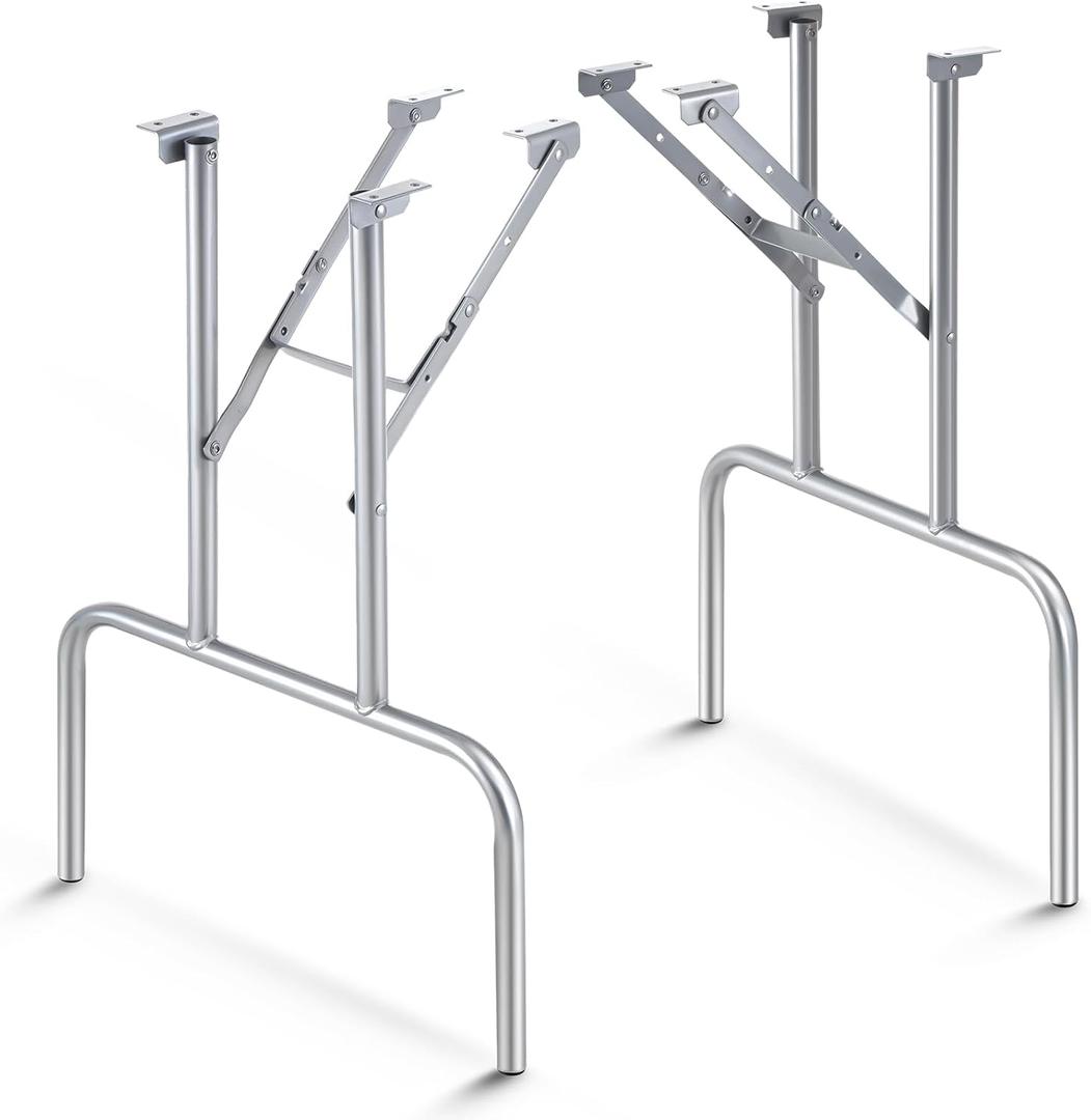 Tandefio 2 Pcs Folding Table Legs Banquet Table Legs, 28'', Silver, 28.9 inches tall and 22 inches wide