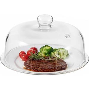 EliteVibe 10 inch Glass Microwave Splatter Cover, Glass Microwave Cover for Food, 5 Inch Tall Plate Splatter Lid Guard, Kitchen Serving Dish Covers, BPA Free, Non Plastic, Dishwasher Safe