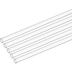 MECCANIXITY Plastic Pipe Rigid Polycarbonate Round Tube Clear 0.16"(4mm) ID 0.23"(6mm) OD 6" (150mm) High Impact for Lighting, Models, Water Plumbing, Pack of 5