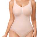 BRABIC Backless Shapewear Bodysuits for Women Tummy Control Shapewear Seamless Faja Body Shaper Suit Waist Trainer (Medium, Beige)