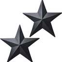 15.5' Black Barn Star Wall Decor, Metal Stars for Outside Rustic Vintage Western Country Farmhouse Home Decoration, Texas Stars for House Wall Art (Set of 2)