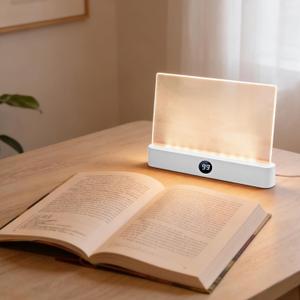 Book Light, Rechargeable Clear LED Flat Reading Light with 3 Colors & Timer, Dimmable Panel Plate Lamp Book Full Page Light for Reading in Bed at Night, for Women Readers Kids Book Lovers (White)