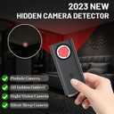 Hidden Camera Detectors Anti Spy Detector Hidden Devices Spy Camera Car GPS Tracker Detector,5 Levels Sensitivity Use for Home Office Travel Car (200mAh)