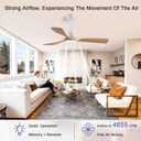 52" Ceiling Fans with Light with Remote Control Ceiling Fans with 3 Wood Blades, Solid Wood Ceiling Fan Indoor Outdoor for Dining Room, Living Room, Office, Farmhouse etc.
