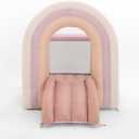 PLAYSMOL Pink Rainbow Inflatable Bounce House with Blower, 8x8 Kids Jumping House for Indoor Outdoor Play, Bouncy Castle, Ages 3-8