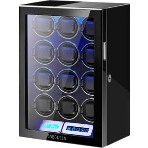 Watch Winder for 6/9/12 Slots Automatic Watches,Ultra-Quiet Japanese Motors, Built-in LED Illumination and LCD Touchscreen Control