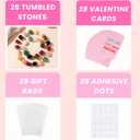 QianCannaor Valentines Day Gifts for Kids Classroom  28 Pack Non-Candy Valentines with Crystals & Gemstones, School Valentine Exchange Cards, Educational Classroom Party Favors for Boys & Girls