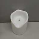 Homemory 6.3" x 8" Extra Large Outdoor Waterproof Candle with Auto 6-Hour Timer, Big Flameless Candle, Extra Wide and Tall Pillar Candle Battery Operated, White Plastic Made, Long Last for Months