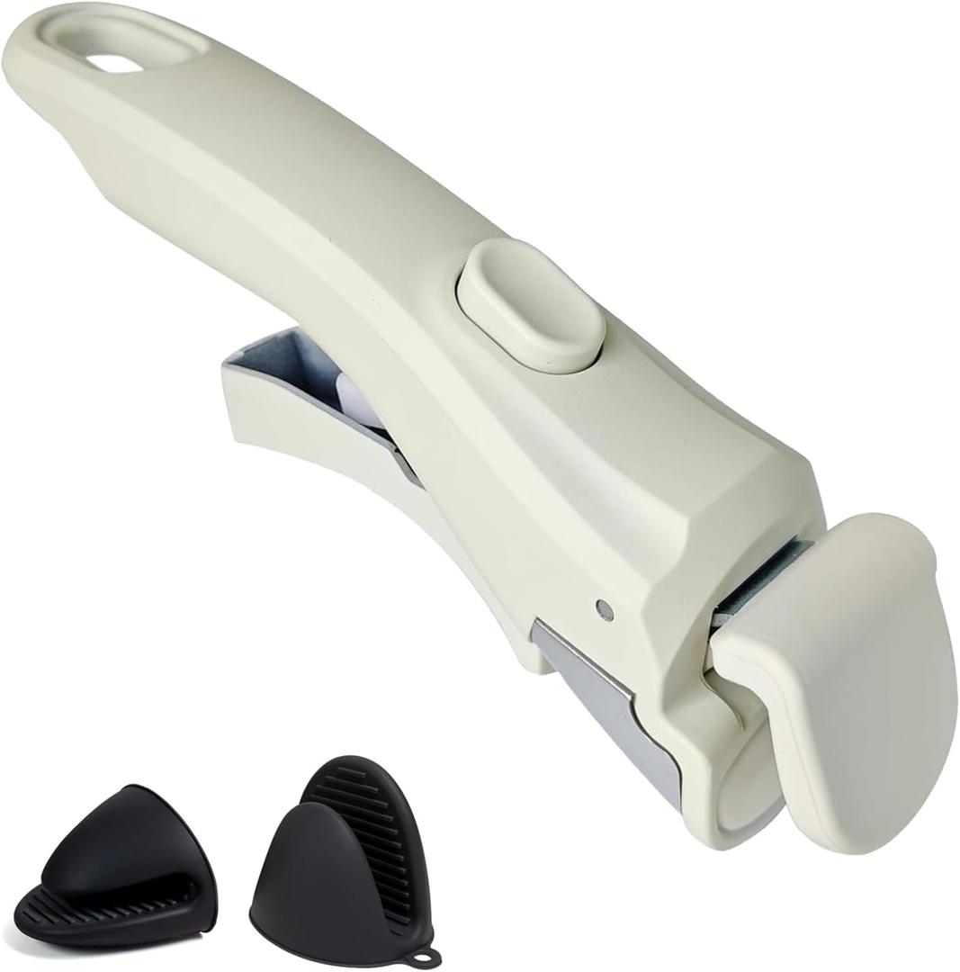 Removable Pot Handle, Cream White Detachable Pan Handles, Universal Pan Handle, Replacement Handles for Pots and Pans with 2 PCS Silicone Oven Mitts Heat Resistant, Fits All Cookware (1 Piece)