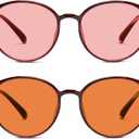 BRADDELL Indoor FL-41 Rose & Outdoor FL-60 Brown Tinted Migraine Light Sensitivity Glasses for Fluorescent LED Glare, Photophobia and Concussion (MEDIUM-SMALL)